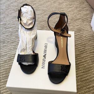 Emporio Armani Black Heeled Sandals